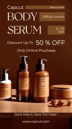 Beauty Body Serum Launch Promotion Instagram Stories