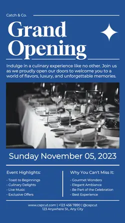 Restaurant Grand Opening Promotion Instagram Story