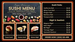 delicious sushi menu twitter post