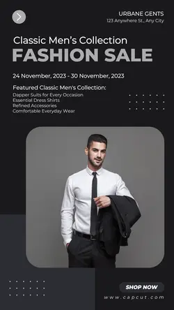 Men Fashion Sale Instagram Story