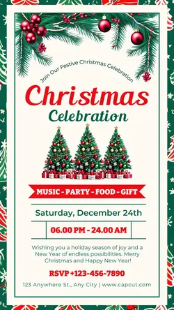 Merry Christmas Celebration Invitation Instagram story