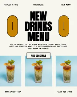 New Drinks Menu Cocktails Instagram Portrait