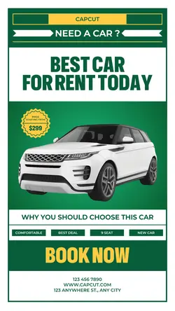 Modern Car Rent Promotion Instagram Story Post