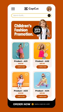5 Multi-product Image + Children's Clothes Promotion UI Style
