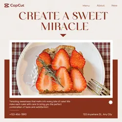 foodstuff&Strawberry cake display Minimalist style