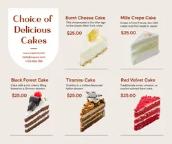 Choice of Delicious Cakes Facebook Post