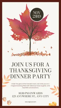 Thanksgiving Dinner Party Invitation Tiktok Post