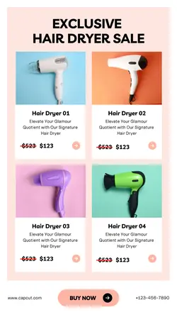 Electronics Product Hair Dryer Instagram Story
