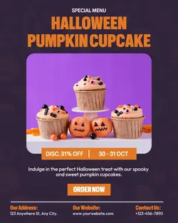 Halloween Cupcake Sale Promo Instagram Portrait