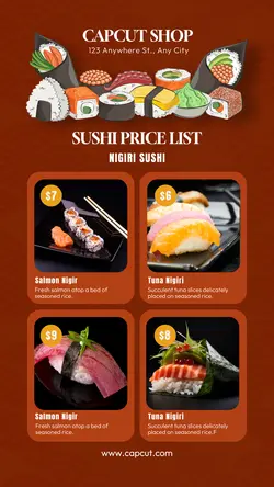Food Sushi Pricelist Instagram Story
