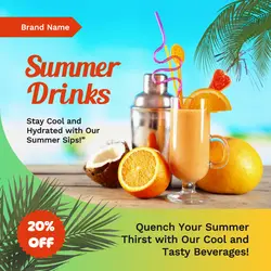 E-Commerce Summer Drinks Product display