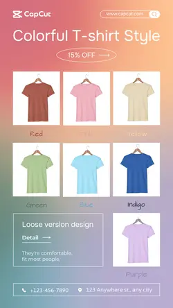 Clothing & Shoes Colorful T-shirt Online event