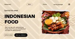 Brown minimalis Indonesian food facebook app ads