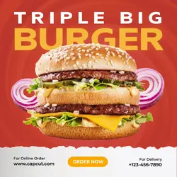 Food Burger Promotions Instagram Post
