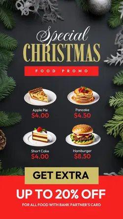 Black Red Christmas Food Sale Menu Instagram Story