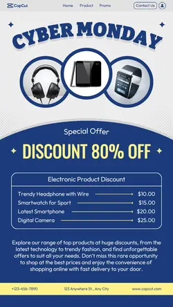 Cyber Monday Electronics Promotion Instagram Story