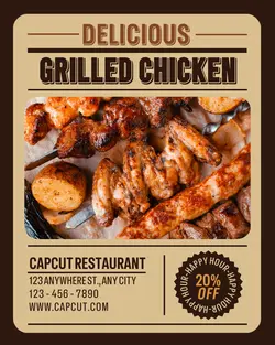 Food And Beverage Grilled Chicken Promo Instagram