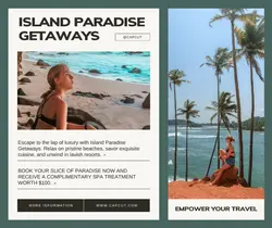 Green Minimalist Travel Promotion Facebook Post