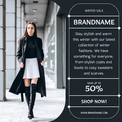 Clothing Winter Sale Promotion Instagram Post
