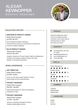 Business Graphic Designer Resume Minimalist