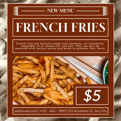 Food French Fries Product Display Instagram Post