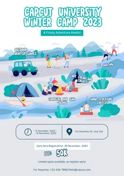 Non Marketing Winter Camp White Illustration