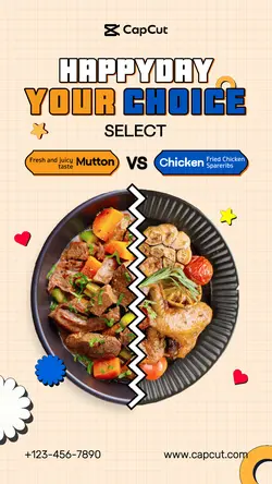 Foods chicken  displayCartoon style