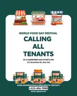 Street Food Festival poster colorful green & white