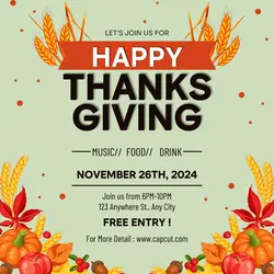 Thanksgiving Charity Dinner Instagram Post
