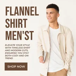 E-commerce Product Display Men's Flannel Shirt