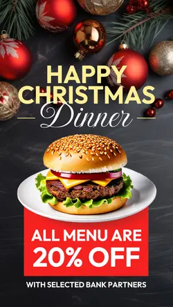 Black Red Christmas Food Sale Menu Instagram Story