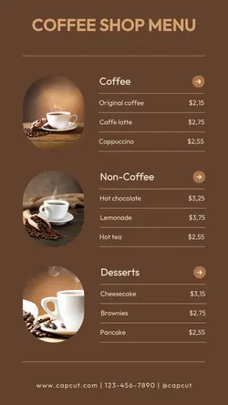 Coffee Shop Menu Instagram Story