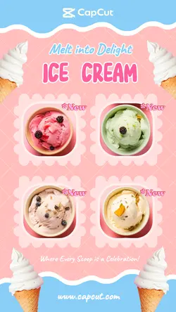 Food Ice Cream New Flavour Product Display Instagram Story