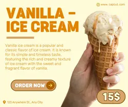 Food Ice Cream Promotion Facebook Post