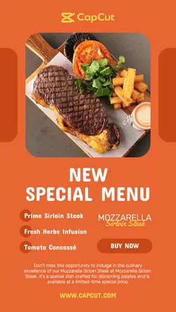Food & Beverages Steak House Special Menu