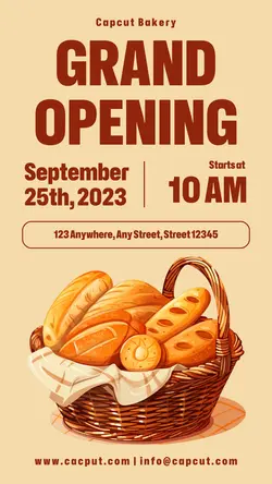 Food Grand Opening Bakey Shop Instagram Story