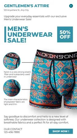 Fashion Men Underware Sale Instagram Story
