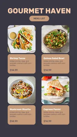 Food Menu List Tiktok Post