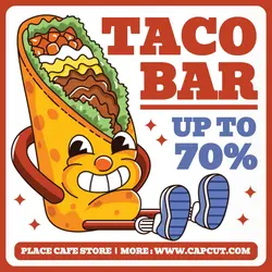 Food Taco Bar Promotion Instagram Post Orange Flat