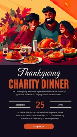 Thankgiving Charity Dinner Instagram Story