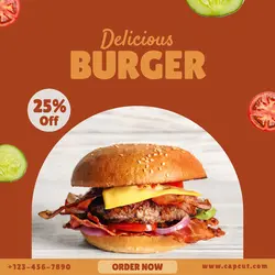 delicious burger promotion instagram post