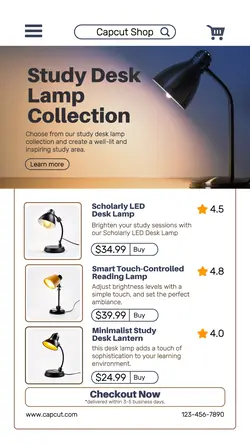 Furniture Study Lamp Product Display Instagram Story