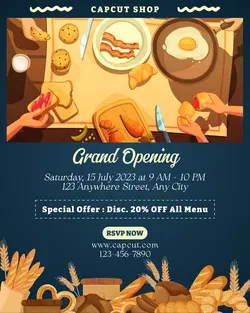 Food Bakery Shop Grand Opening Instagram Postrait