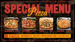 Food Pizza Menu Display Twitter Post