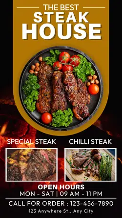 Steak House Instagram Story Black