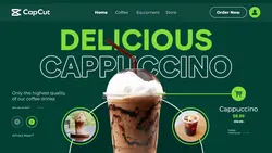 Green Modern Coffee Shop Promotion Website