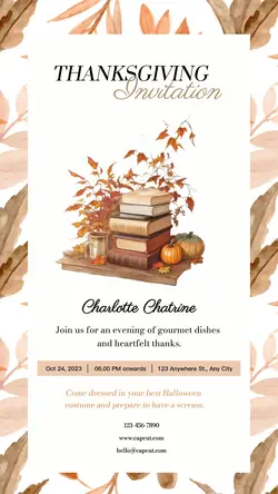 Thanksgiving Dinner Party Invitation Insta Story