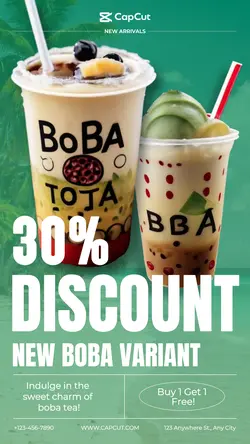 Boba Tea Baverage Promotion Instagram Story
