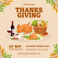 Thanksgiving Charity Dinner Instagram Post