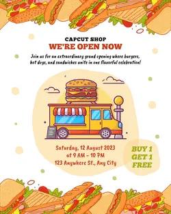 Food Fast Food Grand Opening Instagram Portrait